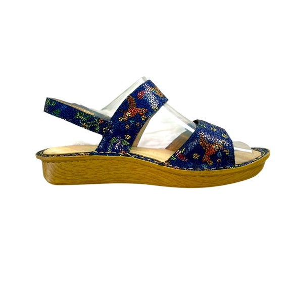 Alegria Verona Birdland Navy Blue Platform Sparkle Sandal VER-158 NWOB (Size 38) - Picture 2 of 11